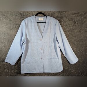 Vintage Powder Blue Alfred Dunner Women's Button Up Blazer Size 20